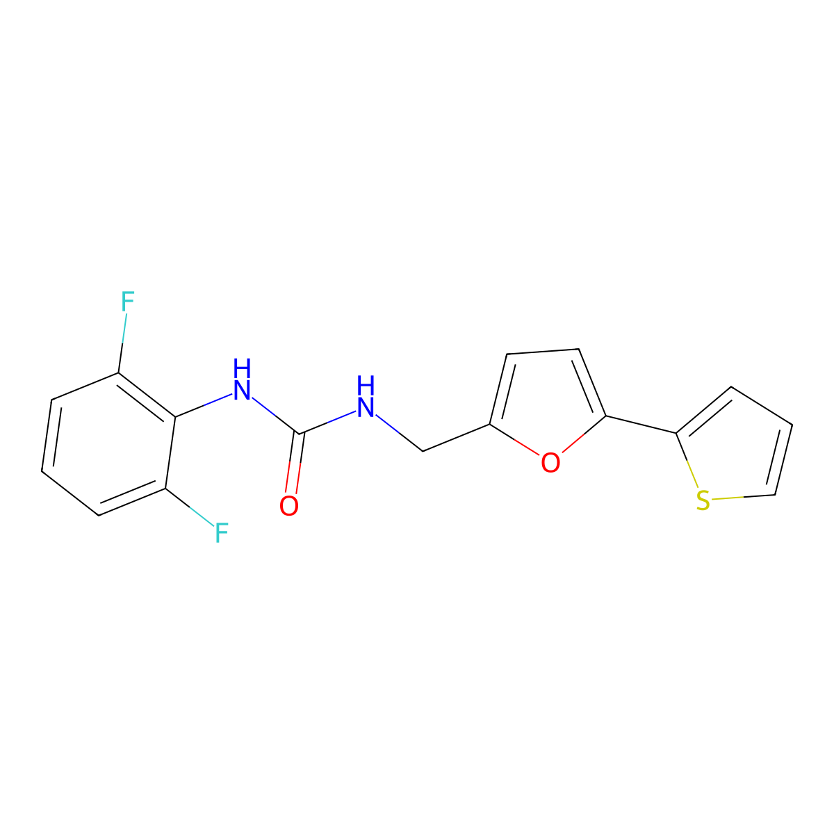 1-(2,6-Difluorophenyl)-3-((5-(thiophen-2-yl)furan-2-yl)methyl)urea molecular structure, CAS 2034250-34-3