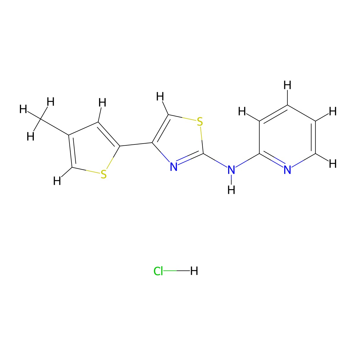 4-(4-methylthiophen-2-yl)-N-(pyridin-2-yl)thiazol-2-amine hydrochloride molecular structure, CAS 2034250-39-8
