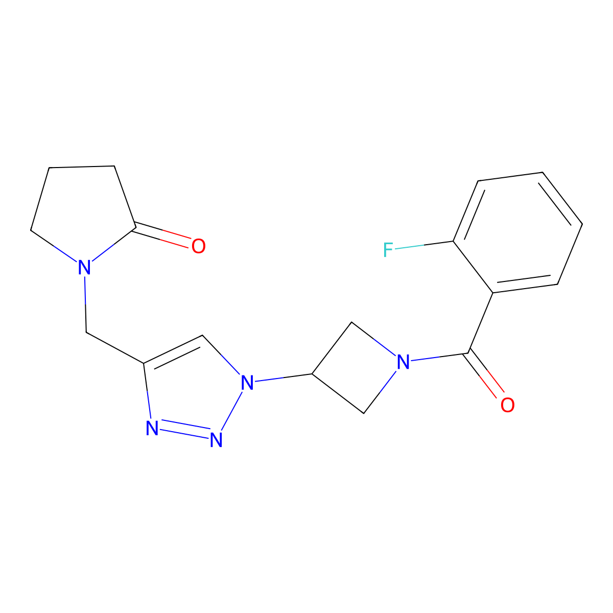 1-((1-(1-(2-fluorobenzoyl)azetidin-3-yl)-1H-1,2,3-triazol-4-yl)methyl)pyrrolidin-2-one molecular structure, CAS 2034250-44-5