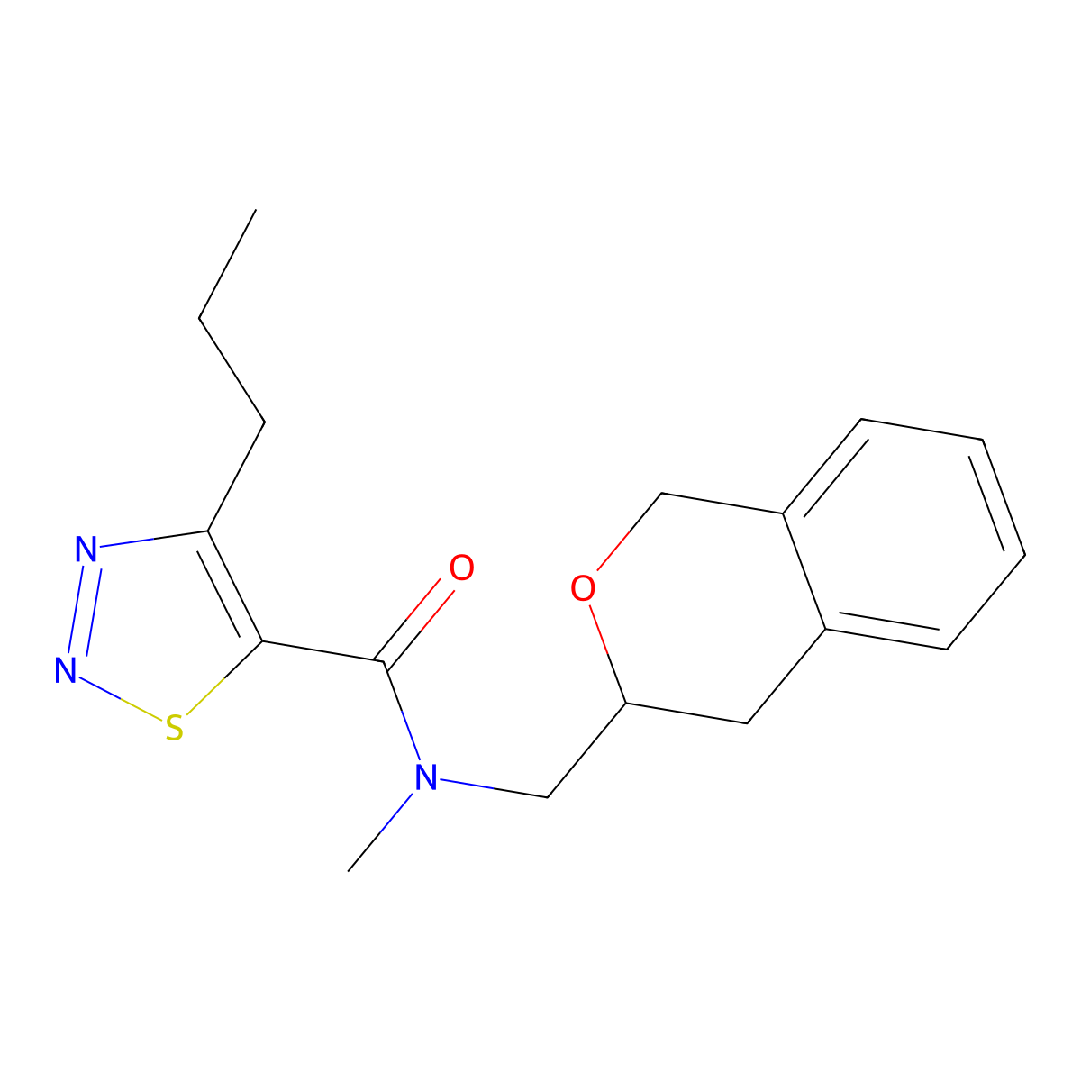 N-(isochroman-3-ylmethyl)-N-methyl-4-propyl-1,2,3-thiadiazole-5-carboxamide molecular structure, CAS 2034250-48-9