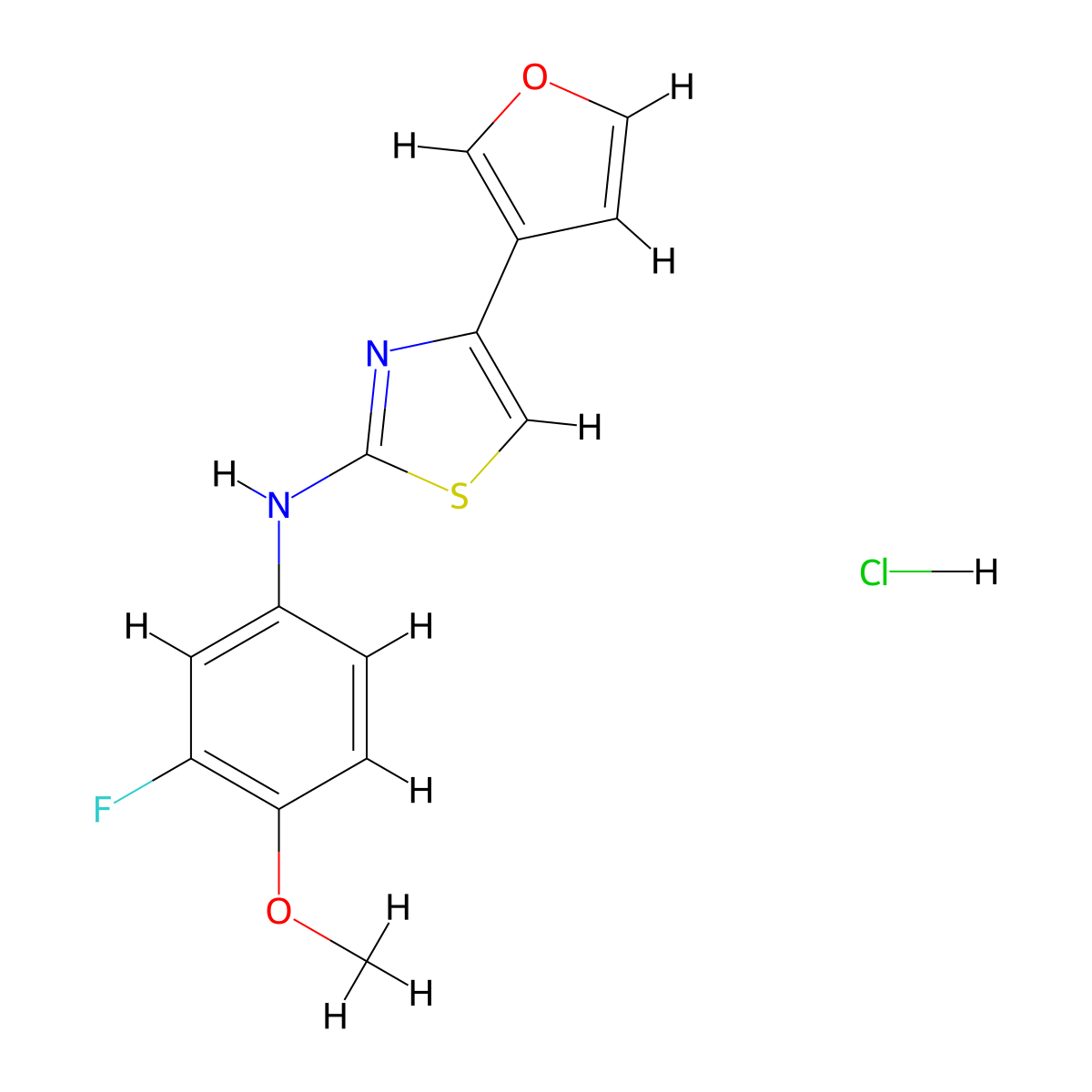 N-(3-fluoro-4-methoxyphenyl)-4-(furan-3-yl)thiazol-2-amine hydrochloride molecular structure, CAS 2034250-53-6