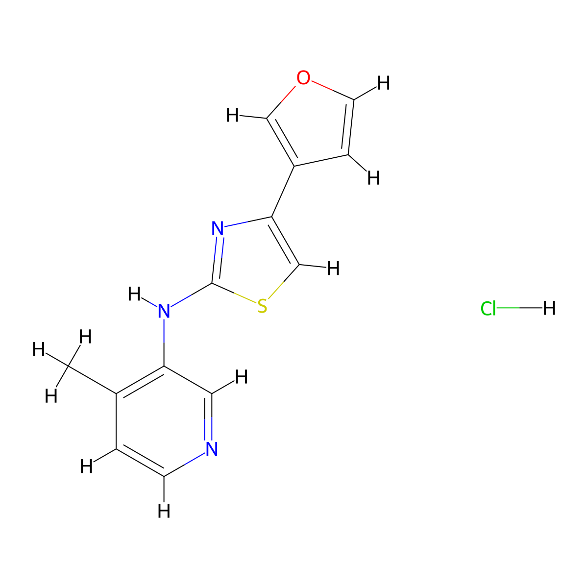4-(furan-3-yl)-N-(4-methylpyridin-3-yl)thiazol-2-amine hydrochloride molecular structure, CAS 2034250-61-6