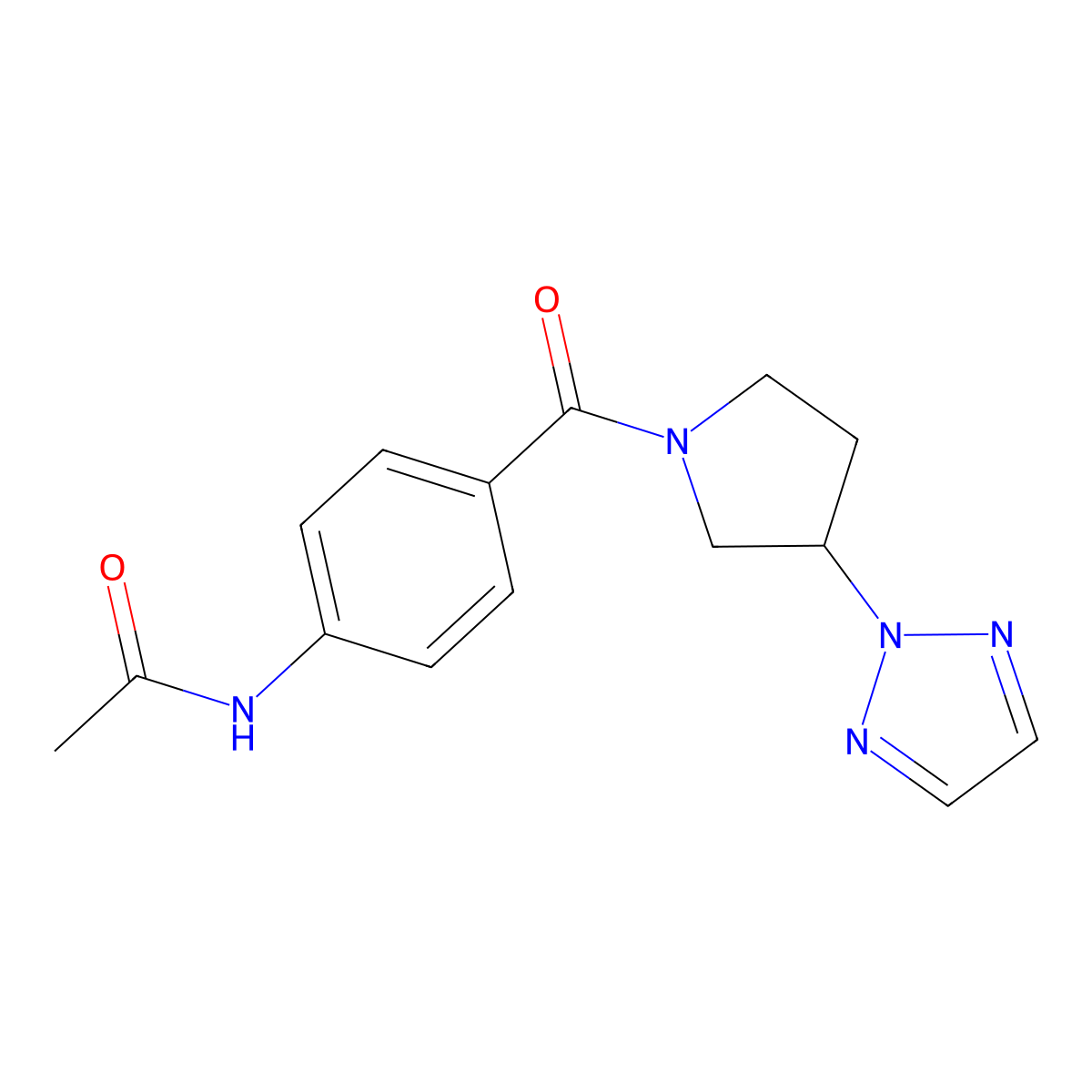 N-{4-[3-(2H-1,2,3-triazol-2-yl)pyrrolidine-1-carbonyl]phenyl}acetamide molecular structure, CAS 2034250-62-7