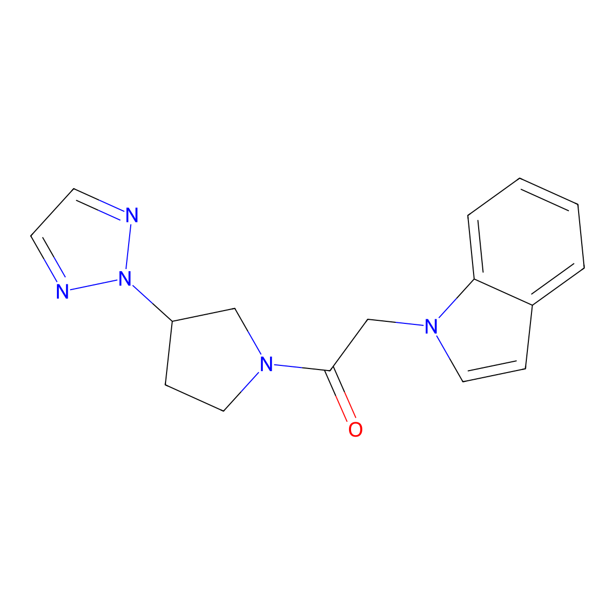 1-(3-(2H-1,2,3-triazol-2-yl)pyrrolidin-1-yl)-2-(1H-indol-1-yl)ethanone molecular structure, CAS 2034250-66-1