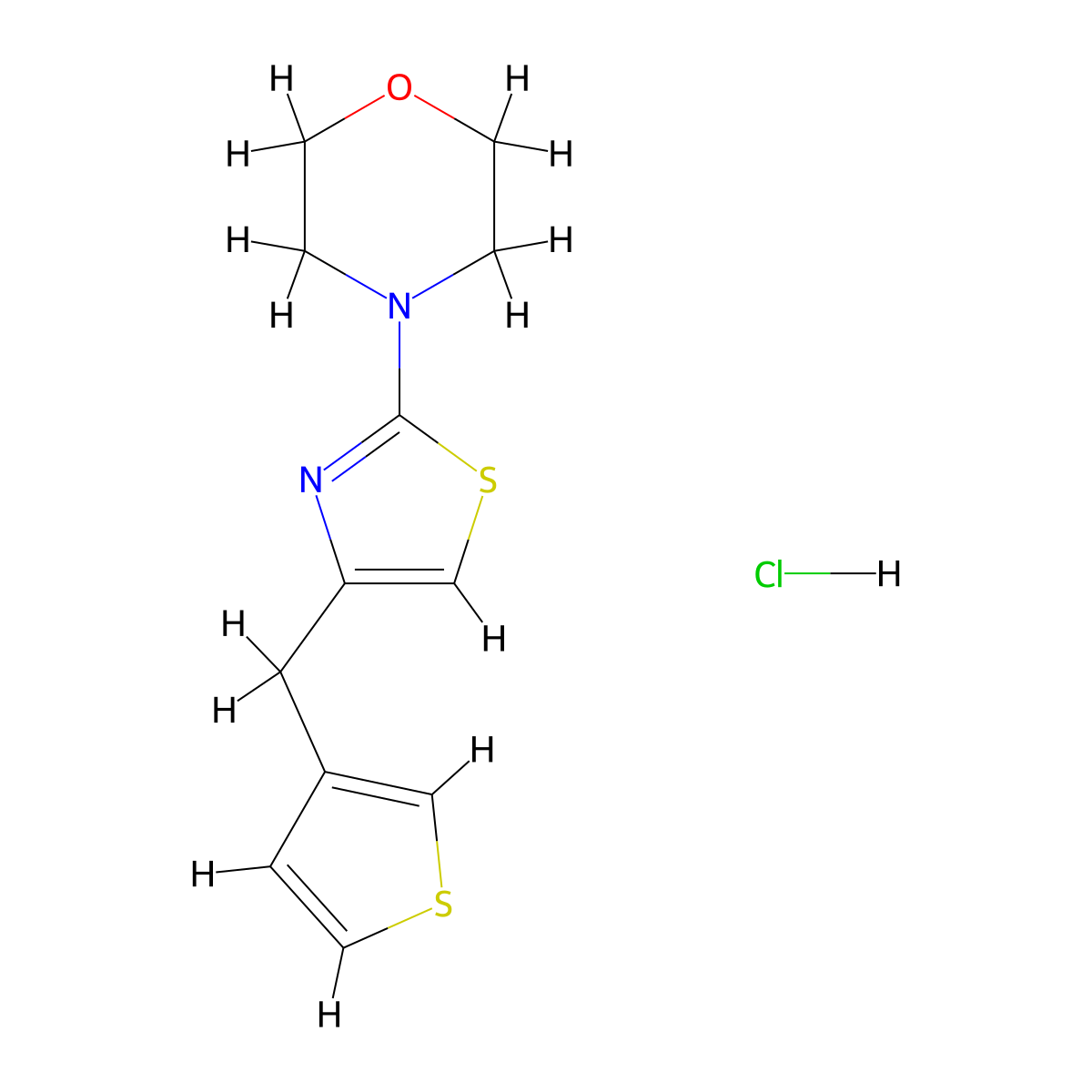 4-(4-(Thiophen-3-ylmethyl)thiazol-2-yl)morpholine hydrochloride molecular structure, CAS 2034250-68-3