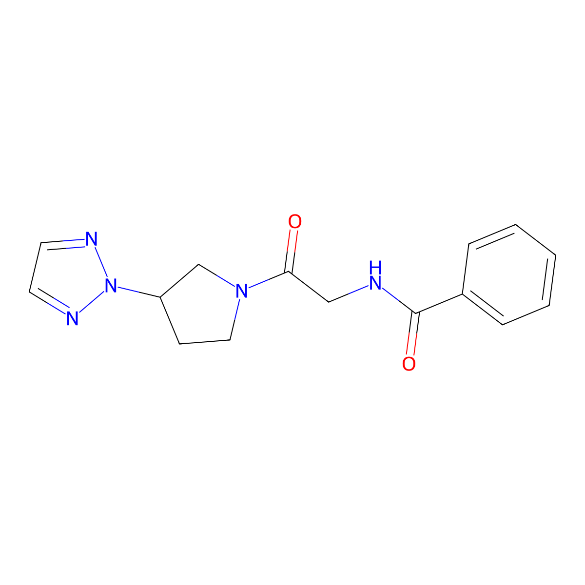 N-(2-(3-(2H-1,2,3-triazol-2-yl)pyrrolidin-1-yl)-2-oxoethyl)benzamide molecular structure, CAS 2034250-78-5