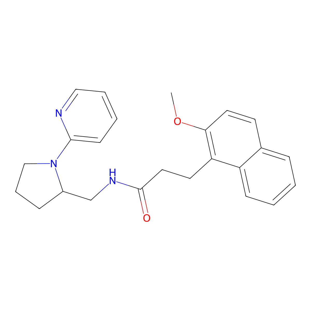3-(2-methoxynaphthalen-1-yl)-N-((1-(pyridin-2-yl)pyrrolidin-2-yl)methyl)propanamide molecular structure, CAS 2034250-80-9