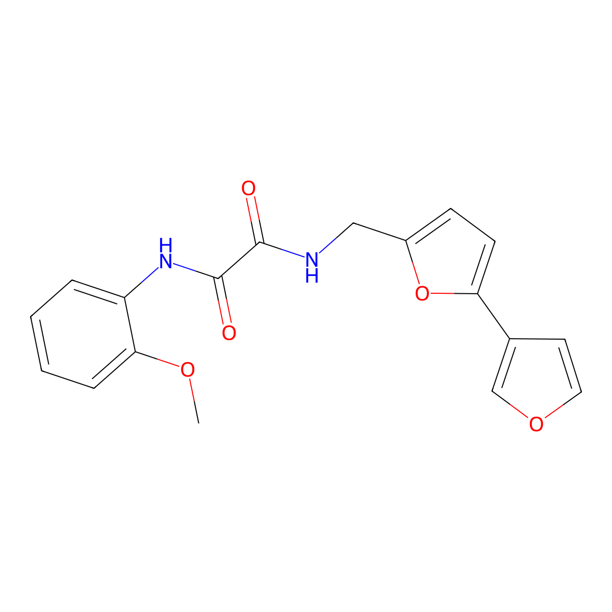 N-({[2,3'-bifuran]-5-yl}methyl)-N'-(2-methoxyphenyl)ethanediamide molecular structure, CAS 2034250-90-1