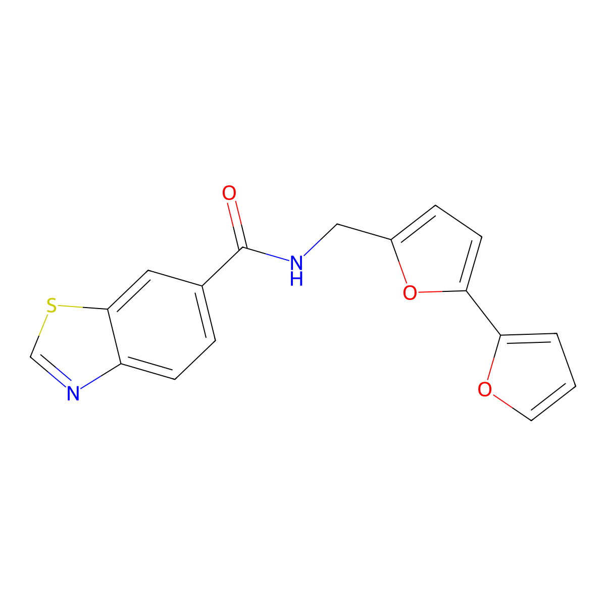 N-([2,2'-bifuran]-5-ylmethyl)benzo[d]thiazole-6-carboxamide molecular structure, CAS 2034250-91-2