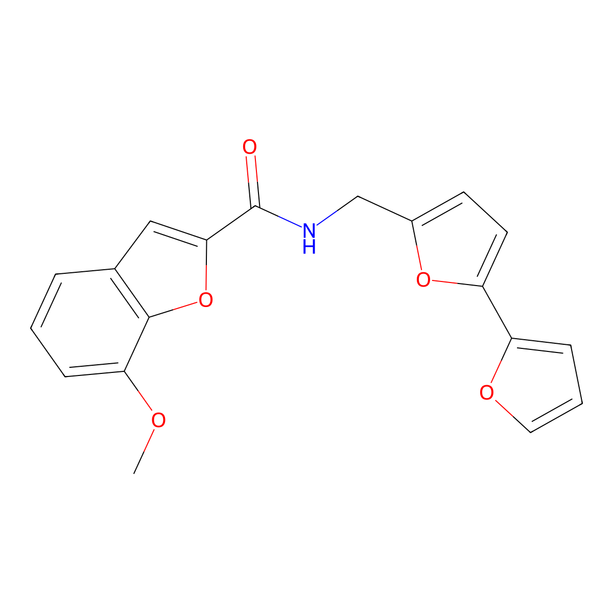 N-([2,2'-bifuran]-5-ylmethyl)-7-methoxybenzofuran-2-carboxamide molecular structure, CAS 2034251-01-7