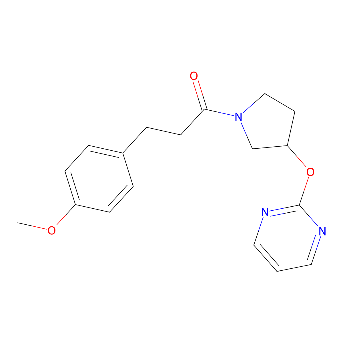 3-(4-Methoxyphenyl)-1-[3-(pyrimidin-2-yloxy)pyrrolidin-1-yl]propan-1-one molecular structure, CAS 2034251-07-3