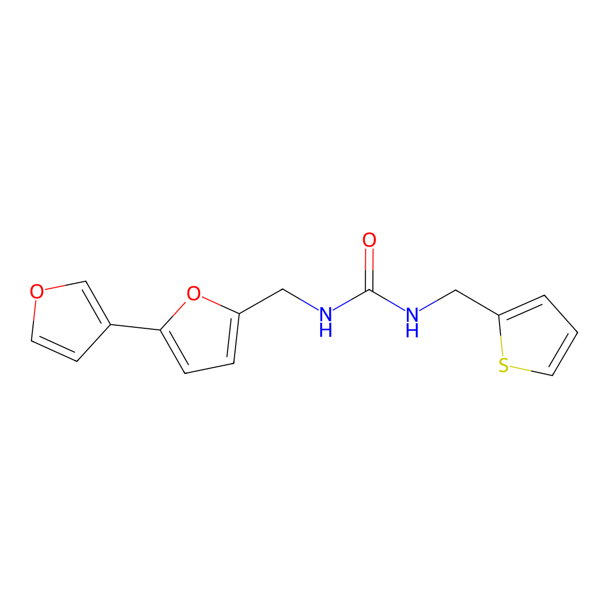 3-({[2,3'-Bifuran]-5-yl}methyl)-1-[(thiophen-2-yl)methyl]urea molecular structure, CAS 2034251-08-4