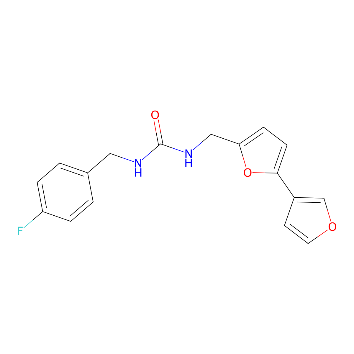 1-([2,3'-Bifuran]-5-ylmethyl)-3-(4-fluorobenzyl)urea molecular structure, CAS 2034251-15-3