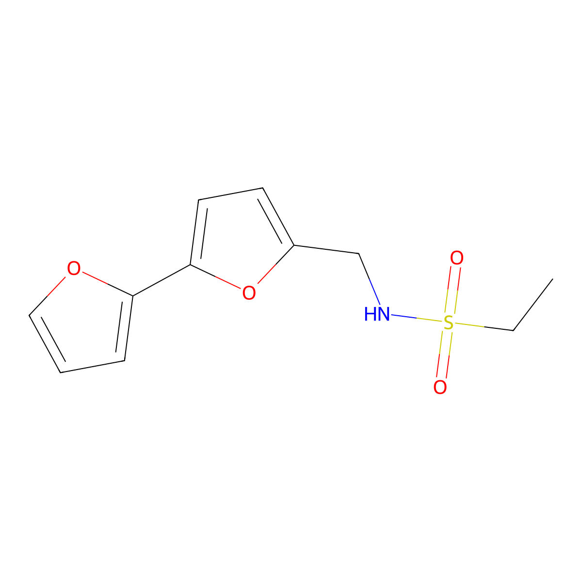 N-({[2,2'-bifuran]-5-yl}methyl)ethane-1-sulfonamide molecular structure, CAS 2034251-23-3