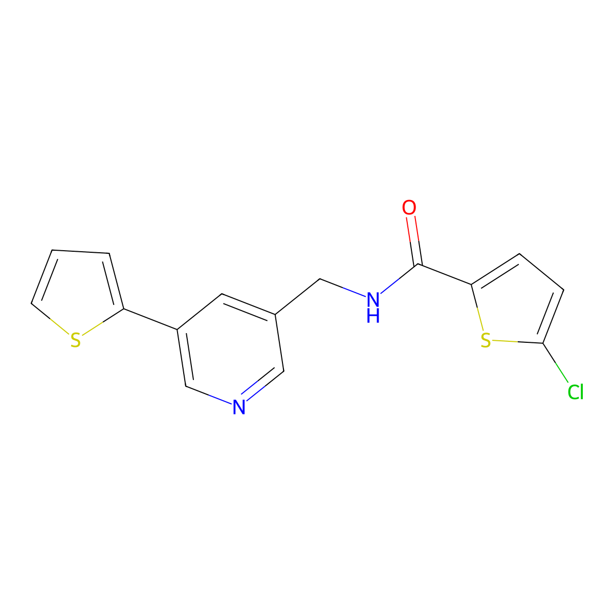 5-chloro-N-{[5-(thiophen-2-yl)pyridin-3-yl]methyl}thiophene-2-carboxamide molecular structure, CAS 2034251-33-5