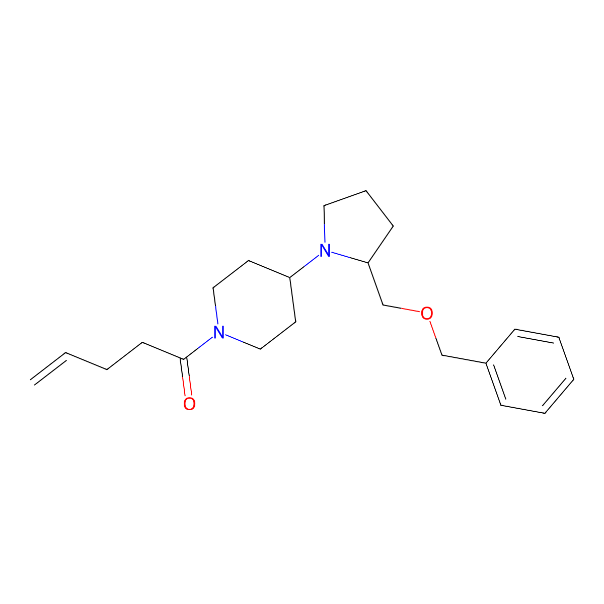 1-(4-(2-((Benzyloxy)methyl)pyrrolidin-1-yl)piperidin-1-yl)pent-4-en-1-one molecular structure, CAS 2034251-34-6