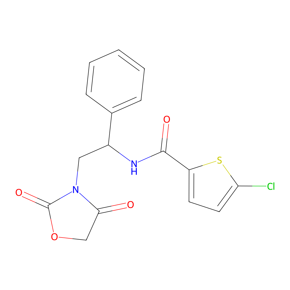 5-chloro-N-(2-(2,4-dioxooxazolidin-3-yl)-1-phenylethyl)thiophene-2-carboxamide molecular structure, CAS 2034251-40-4