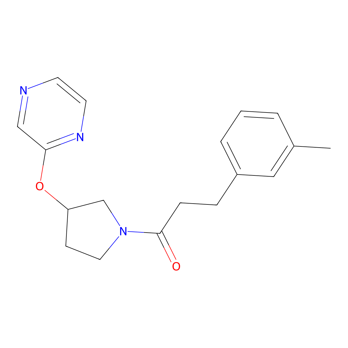 1-(3-(Pyrazin-2-yloxy)pyrrolidin-1-yl)-3-(m-tolyl)propan-1-one molecular structure, CAS 2034251-47-1