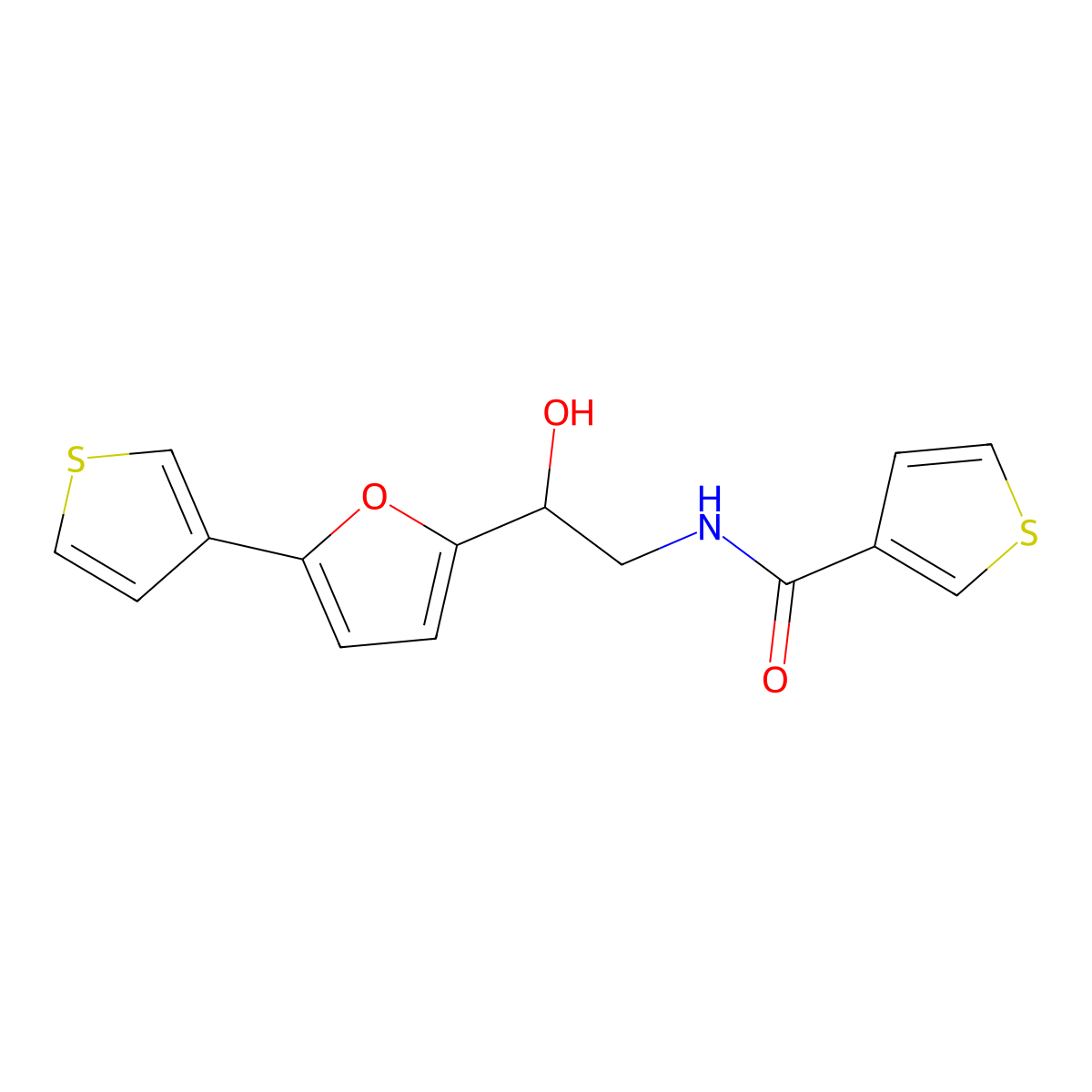 N-(2-hydroxy-2-(5-(thiophen-3-yl)furan-2-yl)ethyl)thiophene-3-carboxamide molecular structure, CAS 2034251-49-3