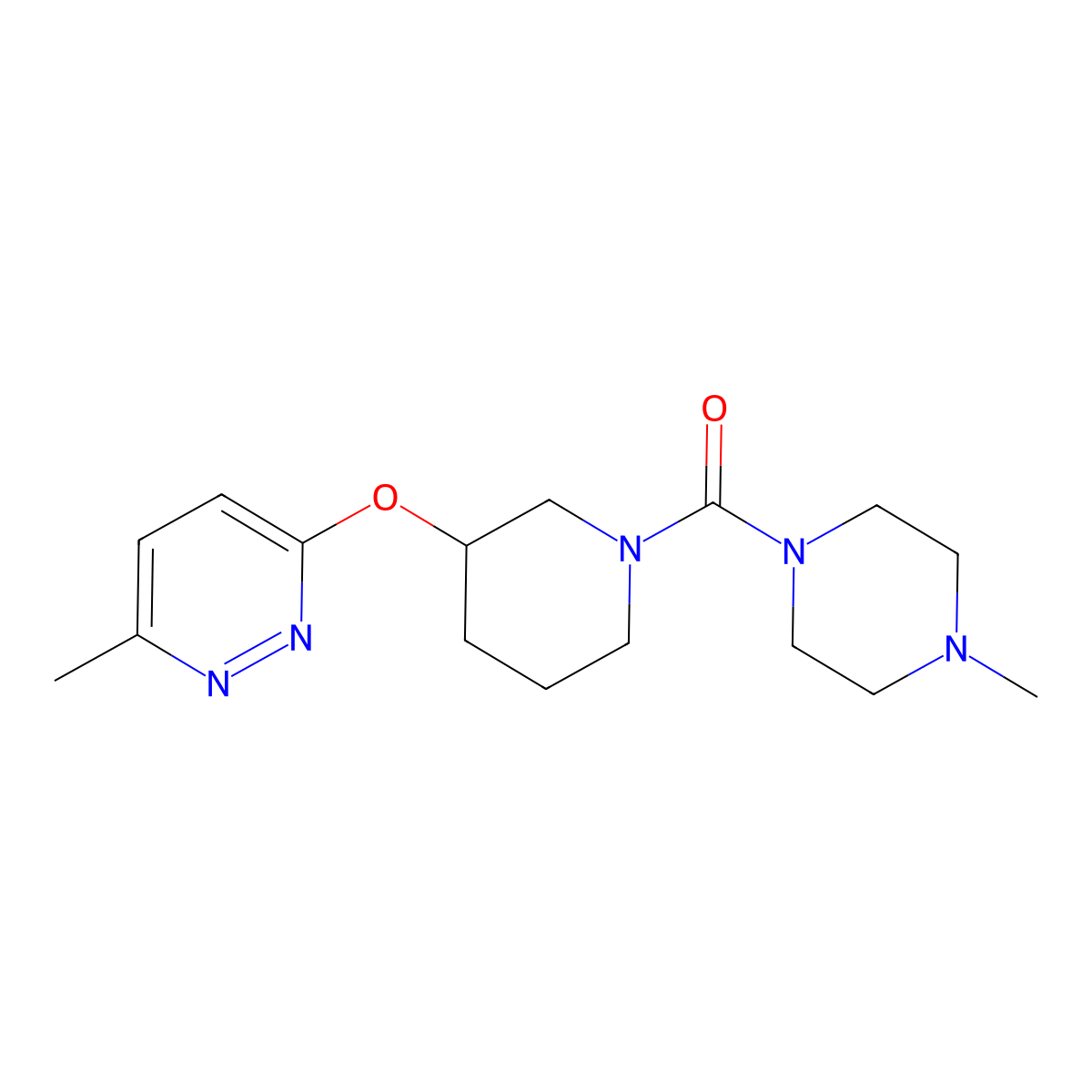 (4-Methylpiperazin-1-yl)(3-((6-methylpyridazin-3-yl)oxy)piperidin-1-yl)methanone molecular structure, CAS 2034251-53-9