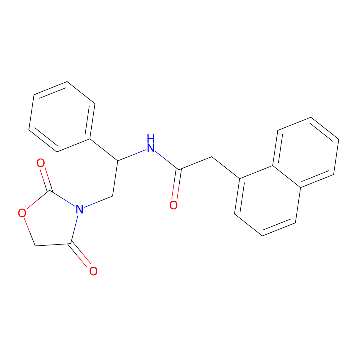 N-(2-(2,4-dioxooxazolidin-3-yl)-1-phenylethyl)-2-(naphthalen-1-yl)acetamide molecular structure, CAS 2034251-60-8