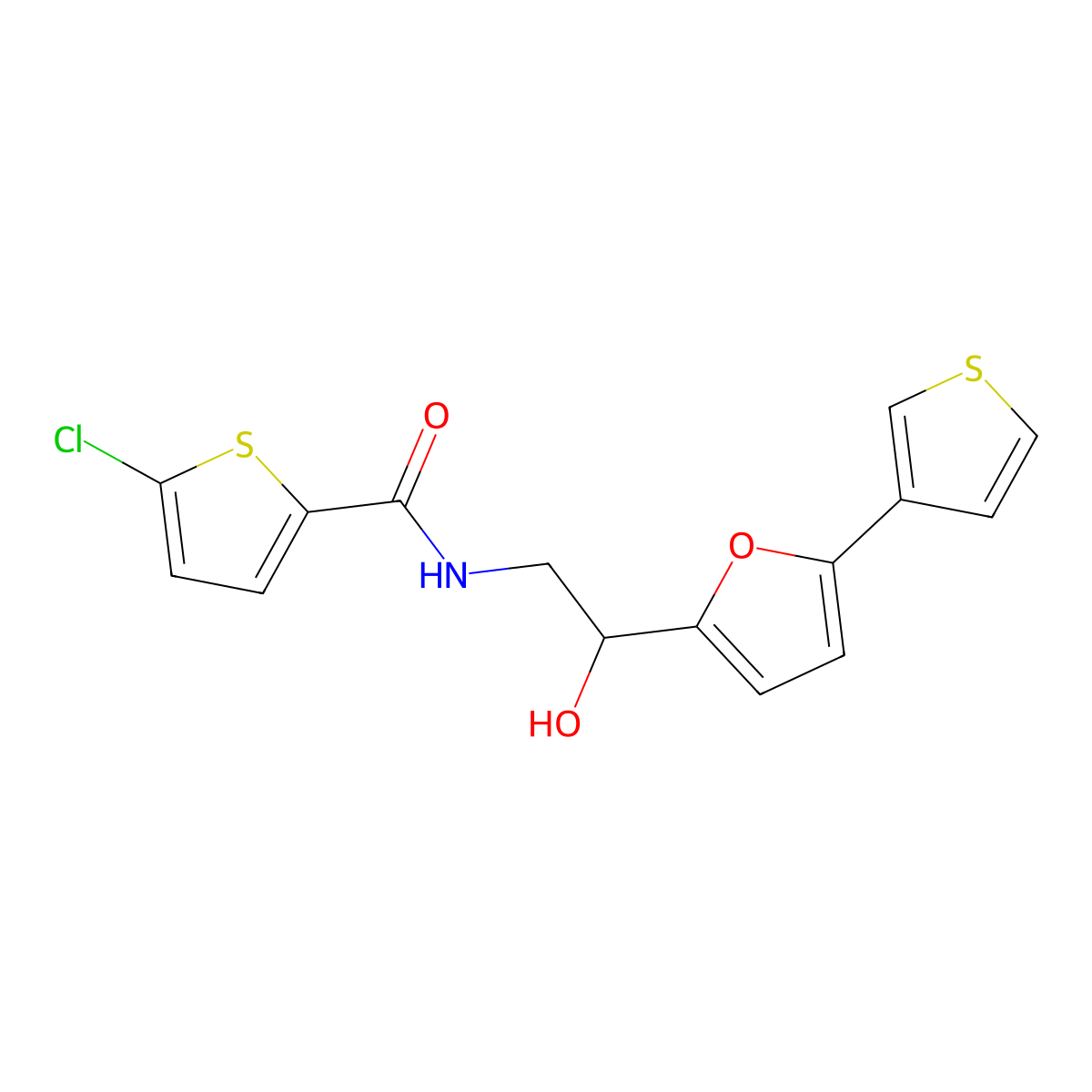 5-chloro-N-{2-hydroxy-2-[5-(thiophen-3-yl)furan-2-yl]ethyl}thiophene-2-carboxamide molecular structure, CAS 2034251-63-1