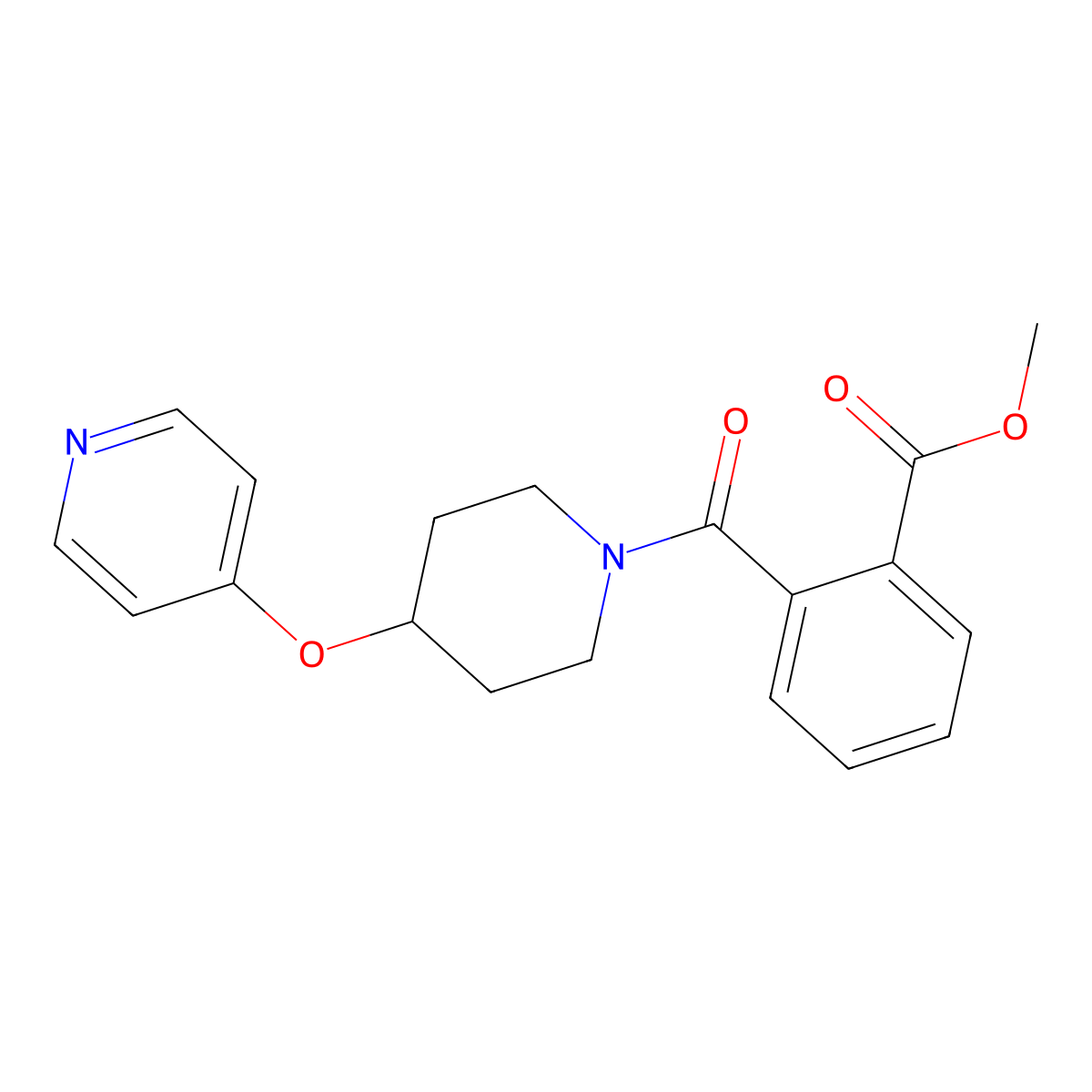 Methyl 2-[4-(pyridin-4-yloxy)piperidine-1-carbonyl]benzoate molecular structure, CAS 2034251-84-6