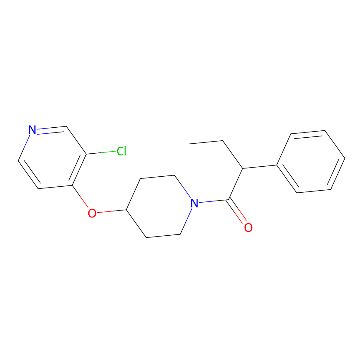 1-(4-((3-Chloropyridin-4-yl)oxy)piperidin-1-yl)-2-phenylbutan-1-one molecular structure, CAS 2034251-89-1