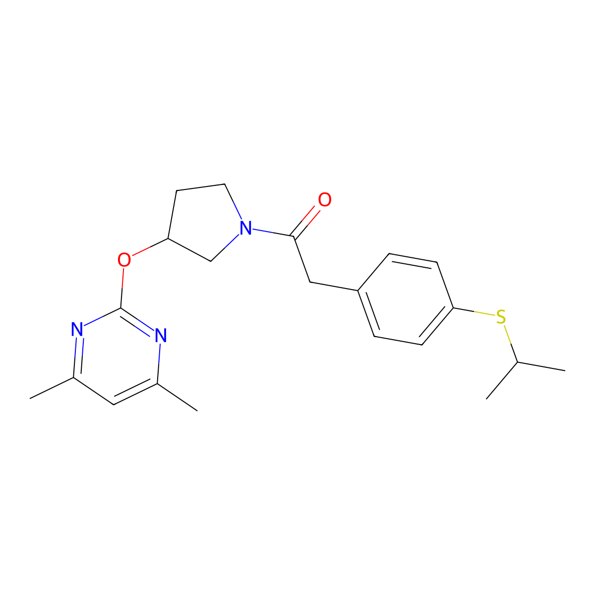 1-(3-((4,6-Dimethylpyrimidin-2-yl)oxy)pyrrolidin-1-yl)-2-(4-(isopropylthio)phenyl)ethanone molecular structure, CAS 2034252-03-2