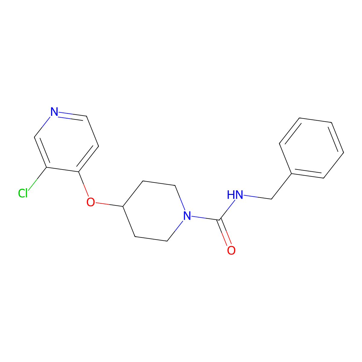 N-benzyl-4-((3-chloropyridin-4-yl)oxy)piperidine-1-carboxamide molecular structure, CAS 2034252-15-6