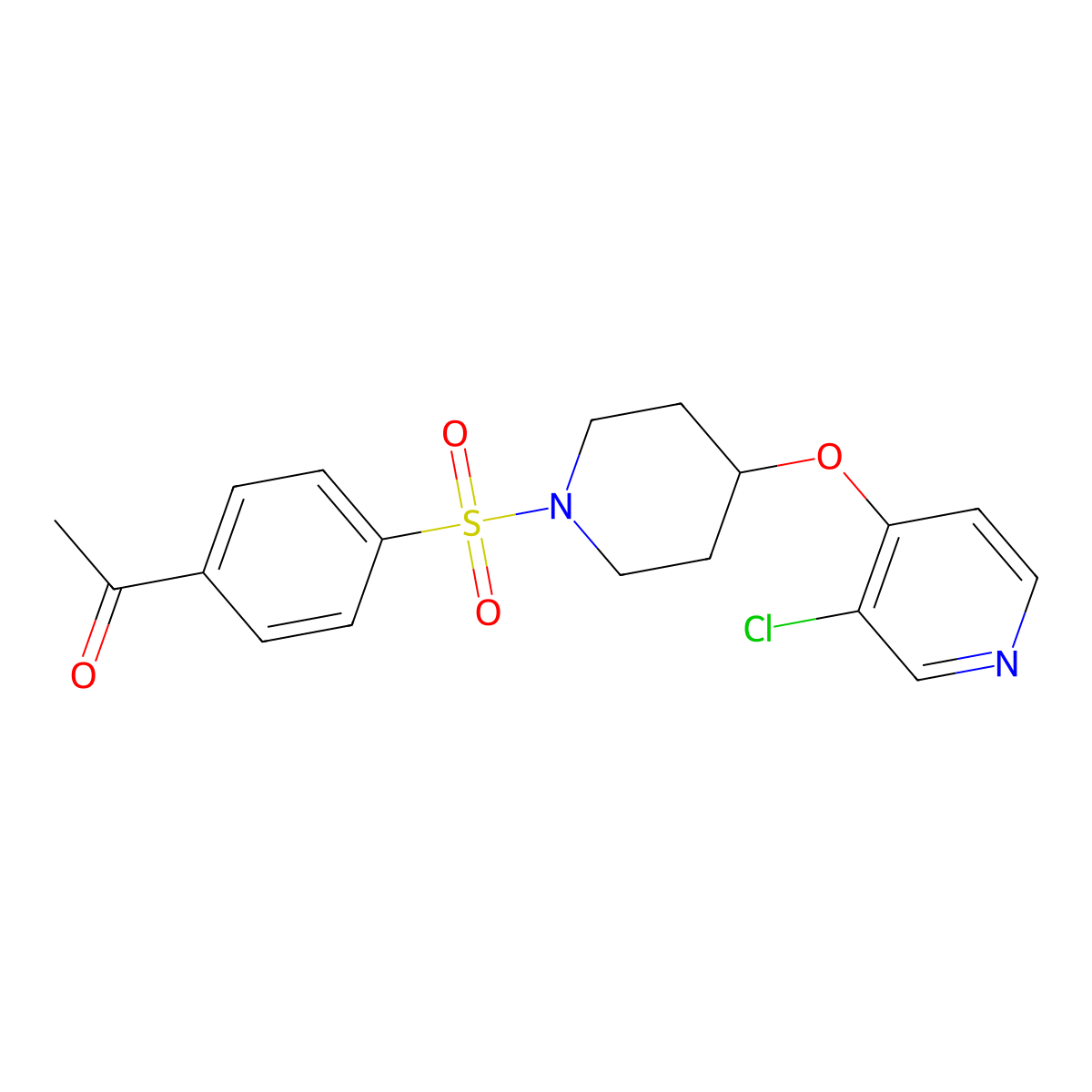 1-(4-((4-((3-Chloropyridin-4-yl)oxy)piperidin-1-yl)sulfonyl)phenyl)ethanone molecular structure, CAS 2034252-20-3