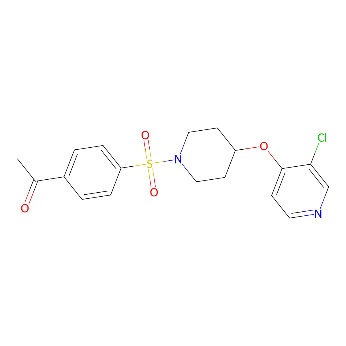 1-(4-((4-((3-Chloropyridin-4-yl)oxy)piperidin-1-yl)sulfonyl)phenyl)ethanone molecular structure, CAS 2034252-20-3