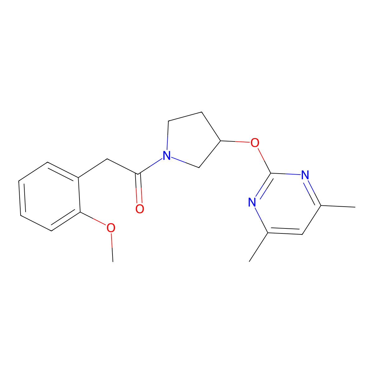 1-(3-((4,6-Dimethylpyrimidin-2-yl)oxy)pyrrolidin-1-yl)-2-(2-methoxyphenyl)ethanone molecular structure, CAS 2034252-26-9
