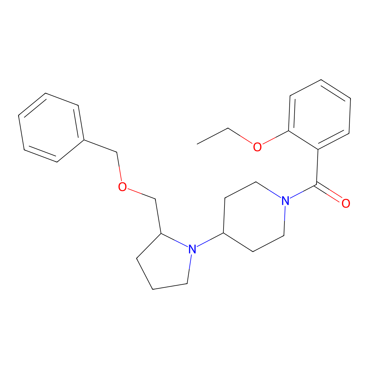 (4-(2-((Benzyloxy)methyl)pyrrolidin-1-yl)piperidin-1-yl)(2-ethoxyphenyl)methanone molecular structure, CAS 2034252-27-0