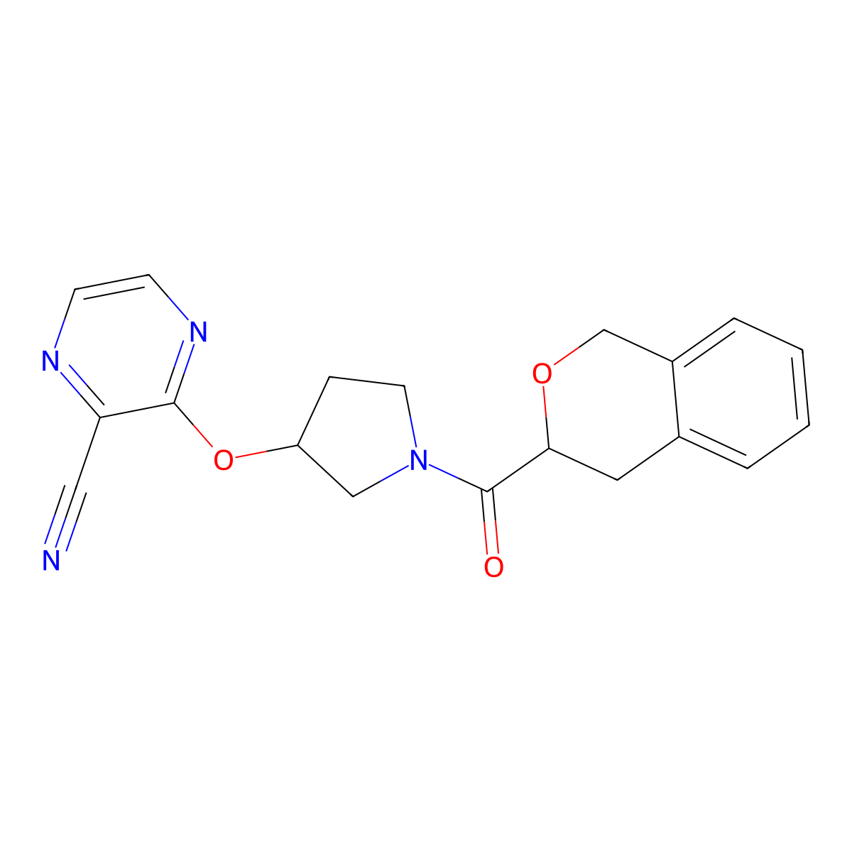 3-((1-(Isochroman-3-carbonyl)pyrrolidin-3-yl)oxy)pyrazine-2-carbonitrile molecular structure, CAS 2034252-42-9