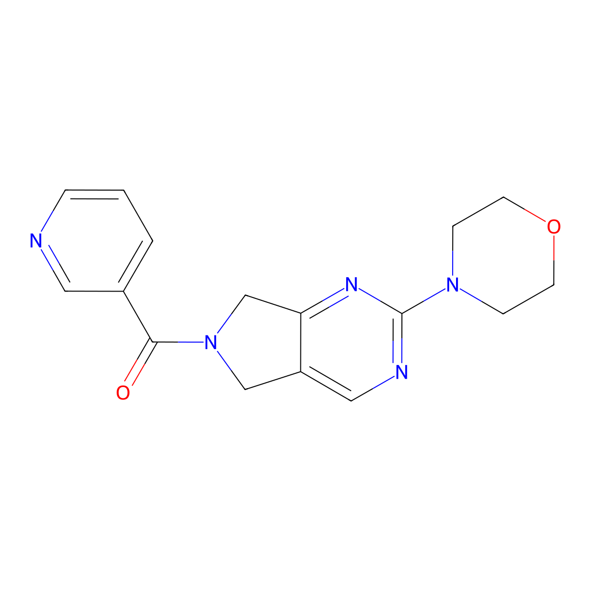 (2-morpholino-5H-pyrrolo[3,4-d]pyrimidin-6(7H)-yl)(pyridin-3-yl)methanone molecular structure, CAS 2034252-60-1