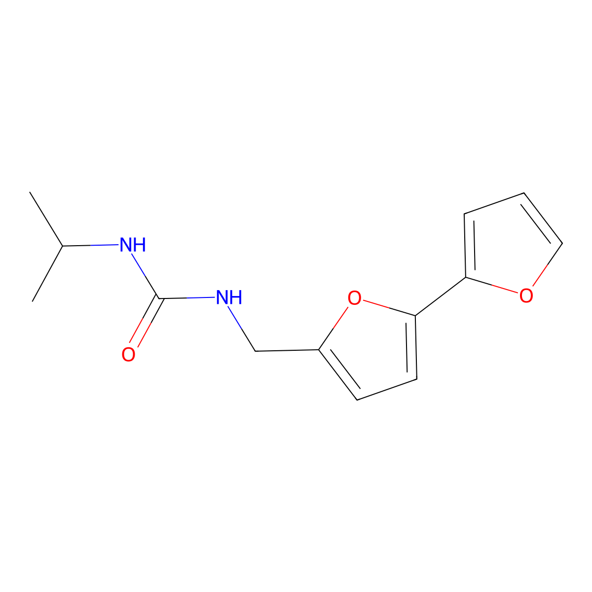 1-([2,2'-Bifuran]-5-ylmethyl)-3-isopropylurea molecular structure, CAS 2034252-67-8
