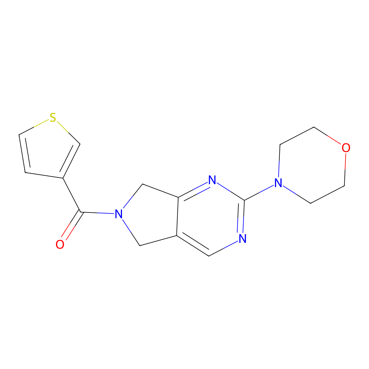 (2-morpholino-5H-pyrrolo[3,4-d]pyrimidin-6(7H)-yl)(thiophen-3-yl)methanone molecular structure, CAS 2034252-71-4