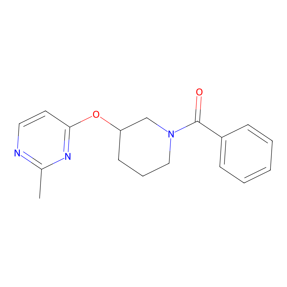 (3-((2-Methylpyrimidin-4-yl)oxy)piperidin-1-yl)(phenyl)methanone molecular structure, CAS 2034252-76-9