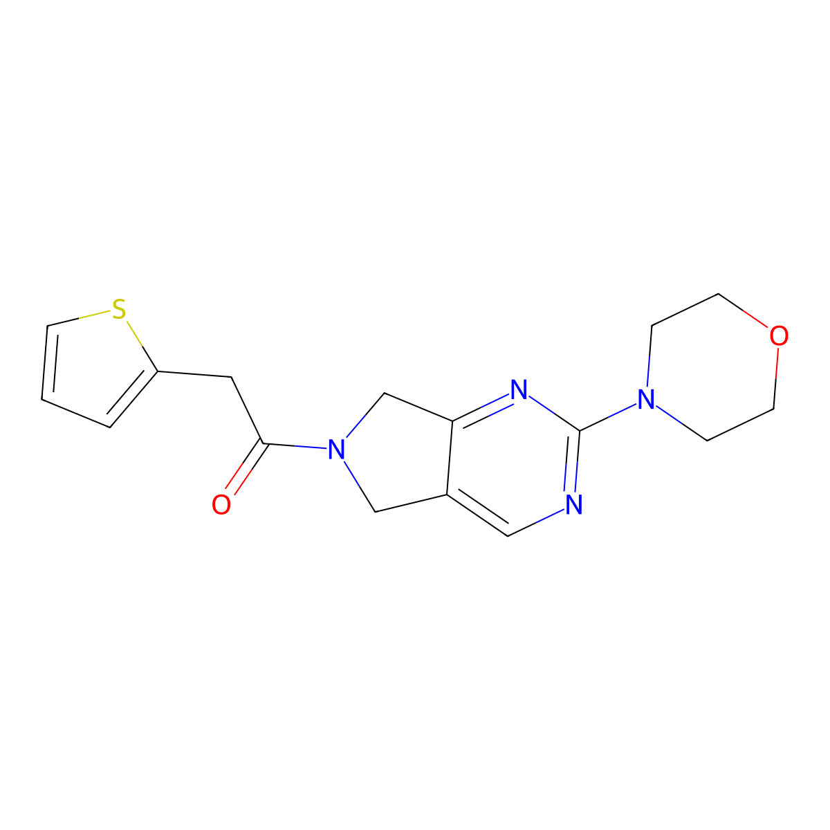 1-(2-morpholino-5H-pyrrolo[3,4-d]pyrimidin-6(7H)-yl)-2-(thiophen-2-yl)ethanone molecular structure, CAS 2034252-77-0