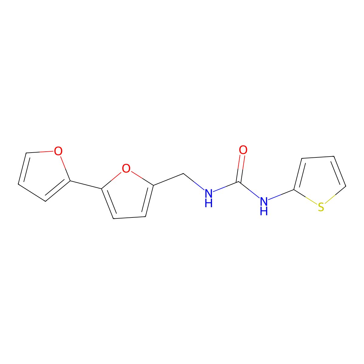 1-([2,2'-Bifuran]-5-ylmethyl)-3-(thiophen-2-yl)urea molecular structure, CAS 2034252-85-0