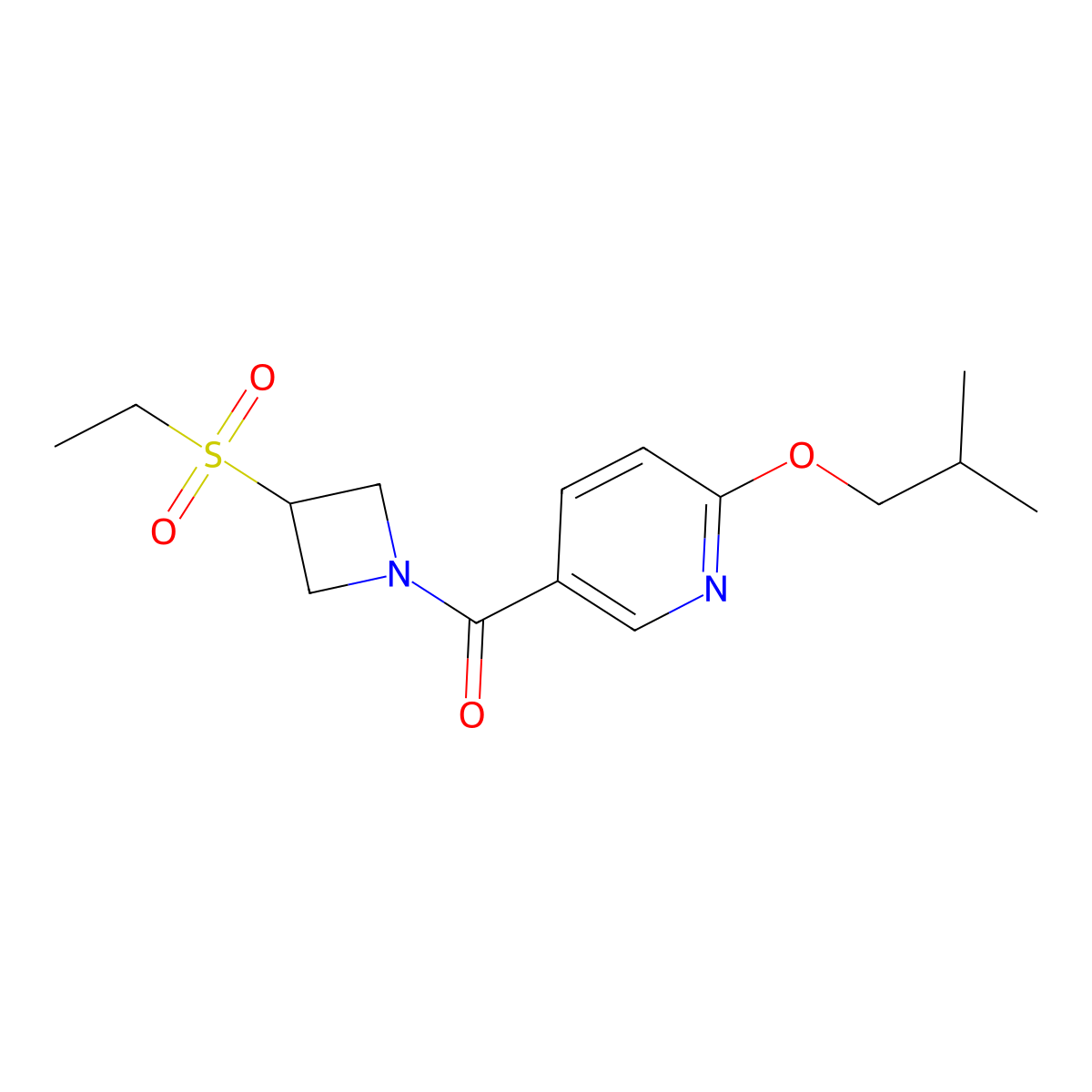 (3-(Ethylsulfonyl)azetidin-1-yl)(6-isobutoxypyridin-3-yl)methanone molecular structure, CAS 2034252-86-1