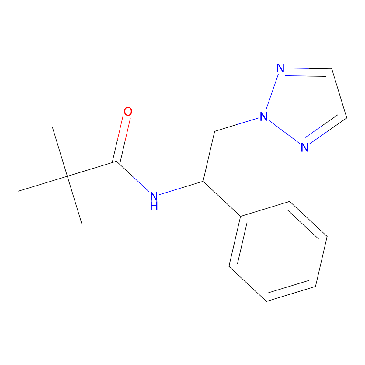 N-(1-phenyl-2-(2H-1,2,3-triazol-2-yl)ethyl)pivalamide molecular structure, CAS 2034252-97-4