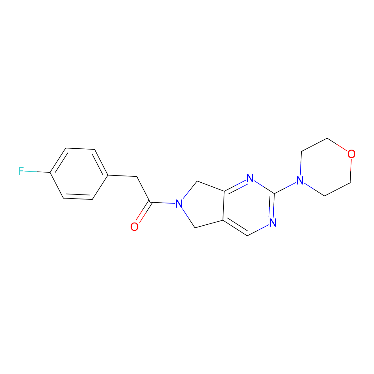 2-(4-fluorophenyl)-1-(2-morpholino-5H-pyrrolo[3,4-d]pyrimidin-6(7H)-yl)ethanone molecular structure, CAS 2034252-98-5