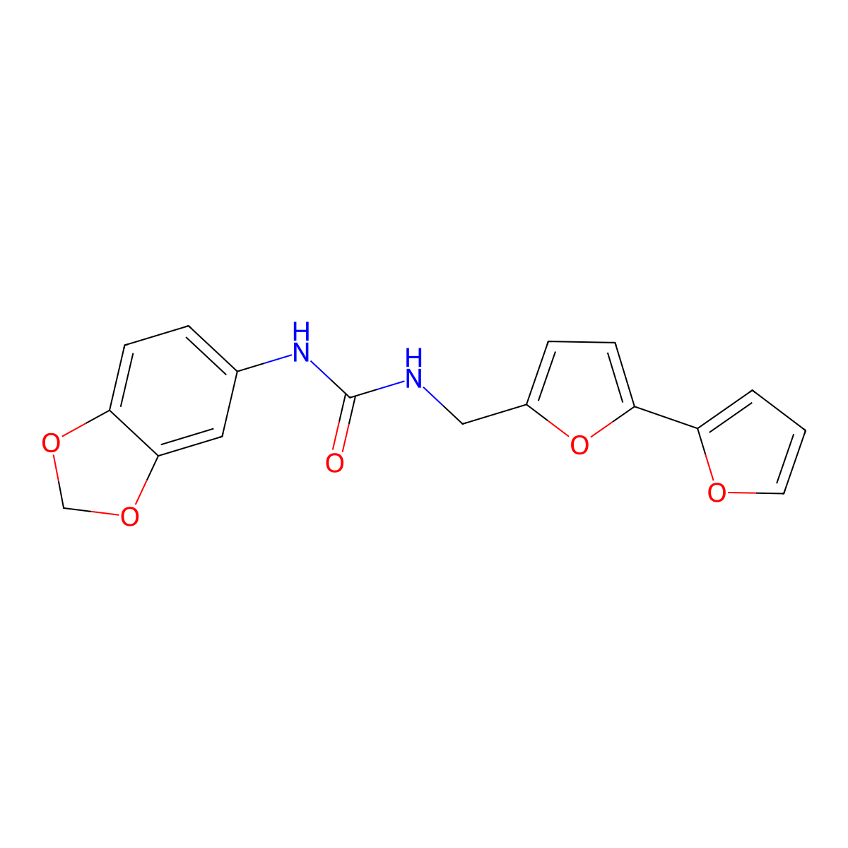 1-([2,2'-Bifuran]-5-ylmethyl)-3-(benzo[d][1,3]dioxol-5-yl)urea molecular structure, CAS 2034252-99-6