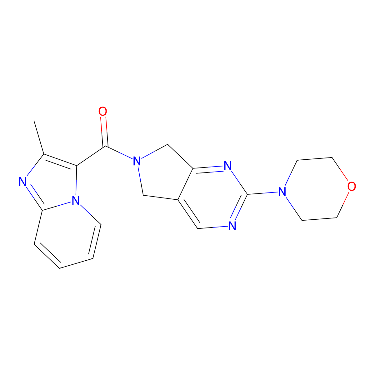 (2-methylimidazo[1,2-a]pyridin-3-yl)(2-morpholino-5H-pyrrolo[3,4-d]pyrimidin-6(7H)-yl)methanone molecular structure, CAS 2034253-08-0