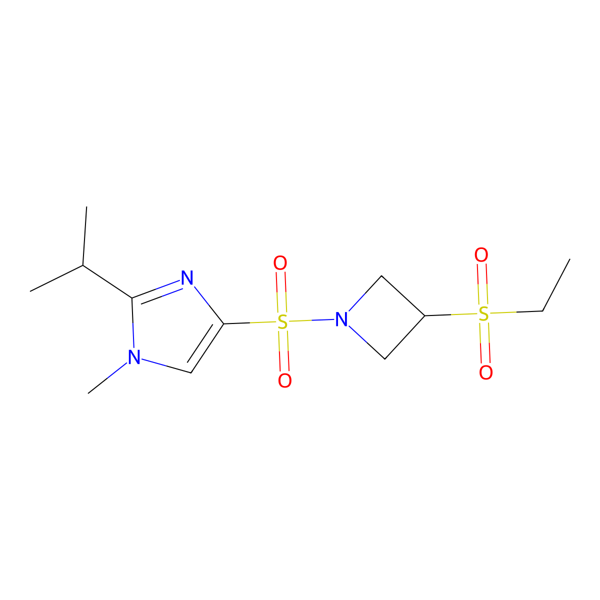 4-((3-(ethylsulfonyl)azetidin-1-yl)sulfonyl)-2-isopropyl-1-methyl-1H-imidazole molecular structure, CAS 2034253-09-1
