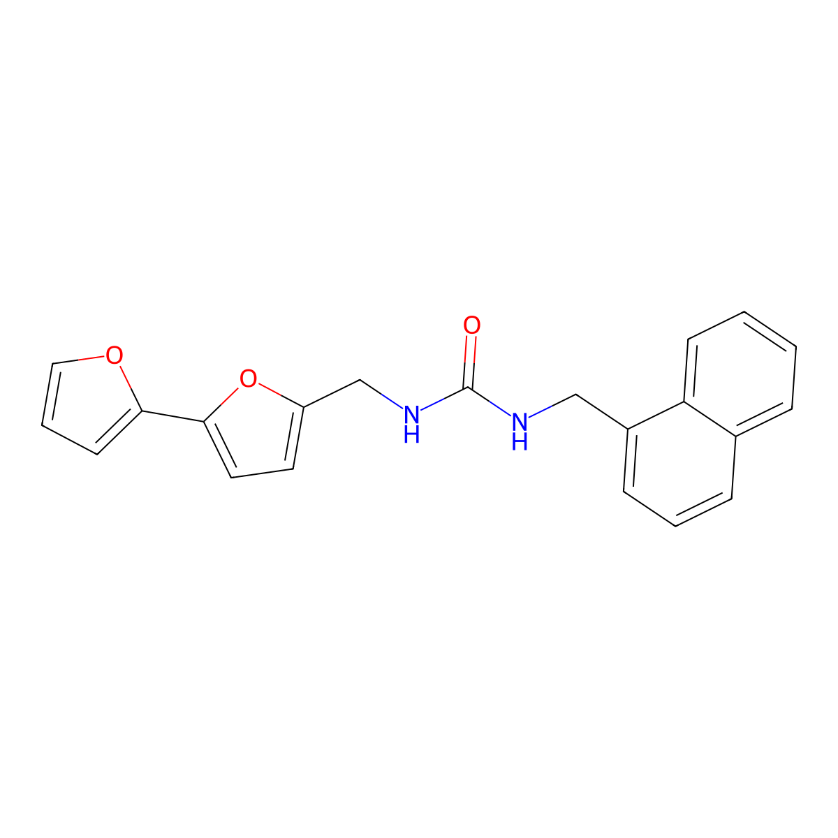 3-({[2,2'-Bifuran]-5-yl}methyl)-1-[(naphthalen-1-yl)methyl]urea molecular structure, CAS 2034253-12-6