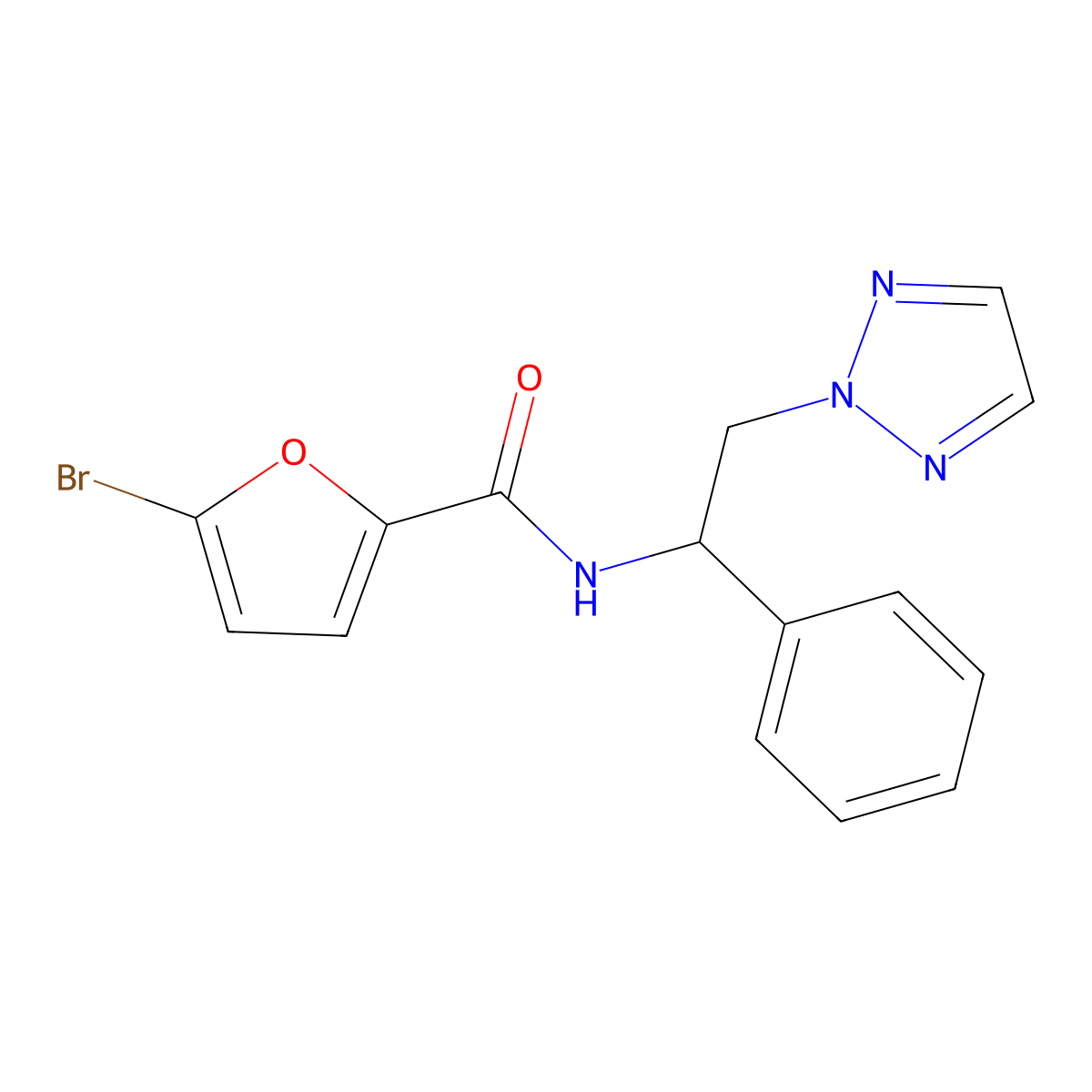 5-bromo-N-[1-phenyl-2-(2H-1,2,3-triazol-2-yl)ethyl]furan-2-carboxamide molecular structure, CAS 2034253-26-2