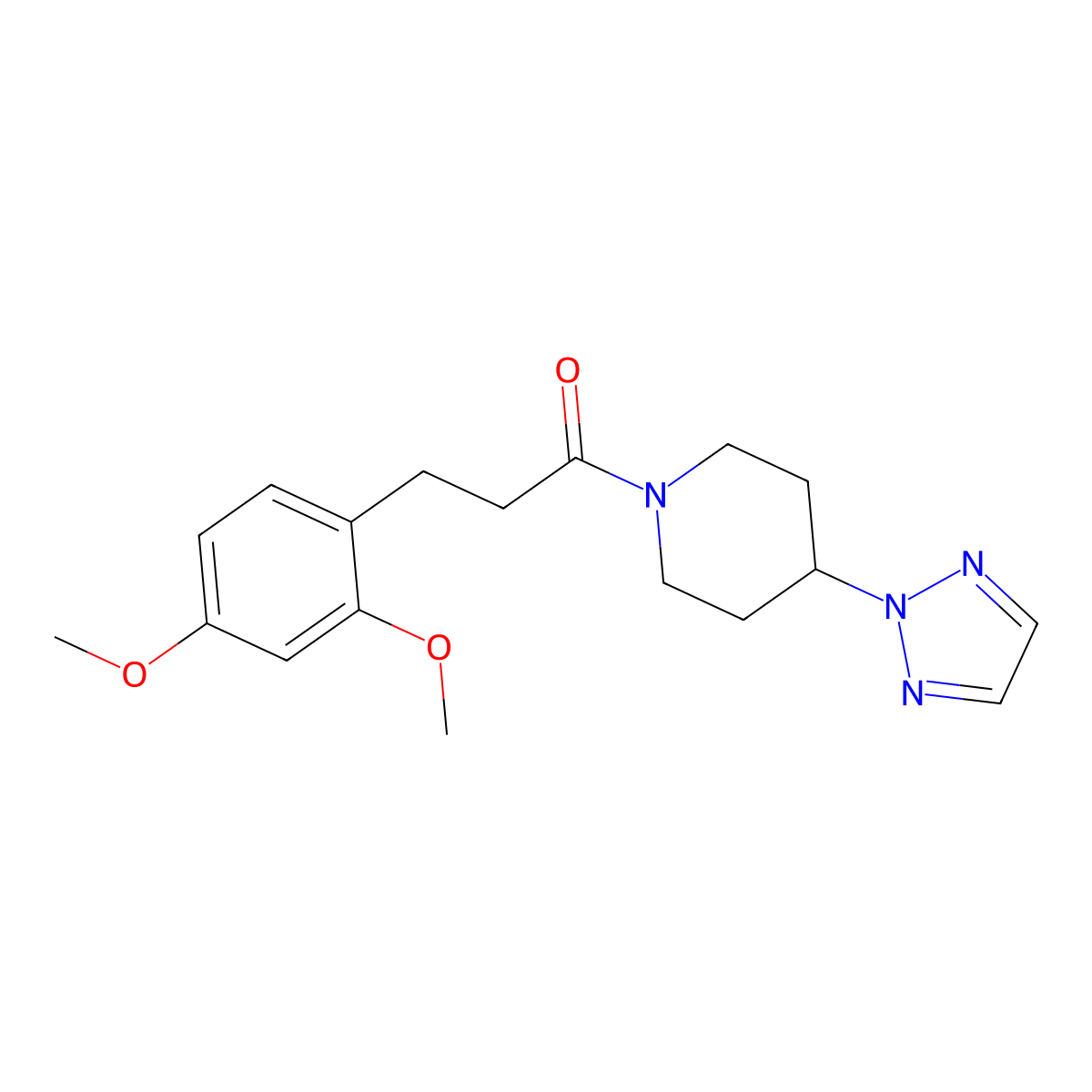 1-(4-(2H-1,2,3-triazol-2-yl)piperidin-1-yl)-3-(2,4-dimethoxyphenyl)propan-1-one molecular structure, CAS 2034253-32-0